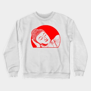 Reclining Buddha Art Red Color Crewneck Sweatshirt